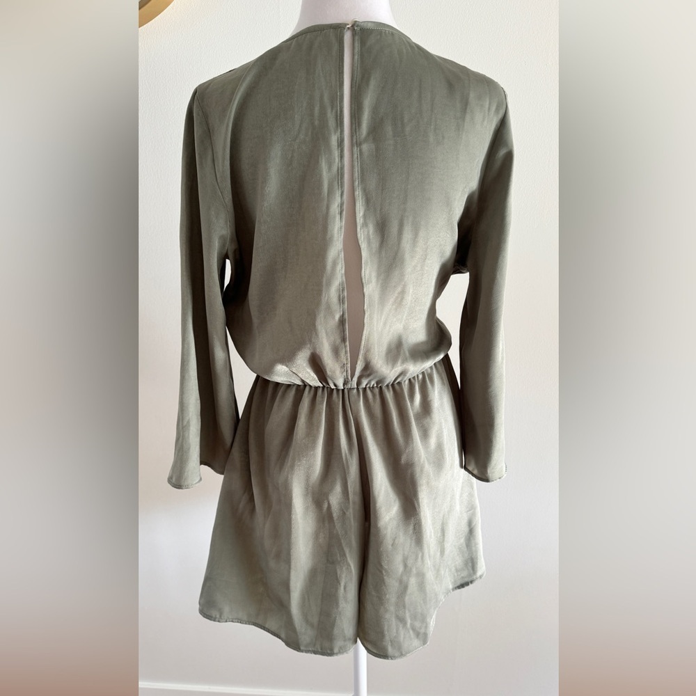 Zara Link Satin Effect Romper/Jumpsuit in green - Picture 5 of 8